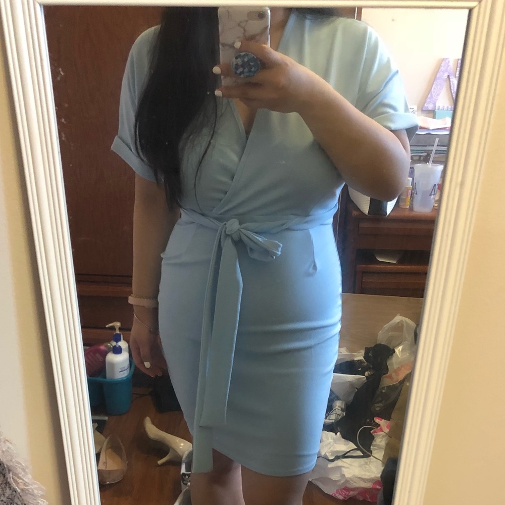 Blue belted dress US size 10